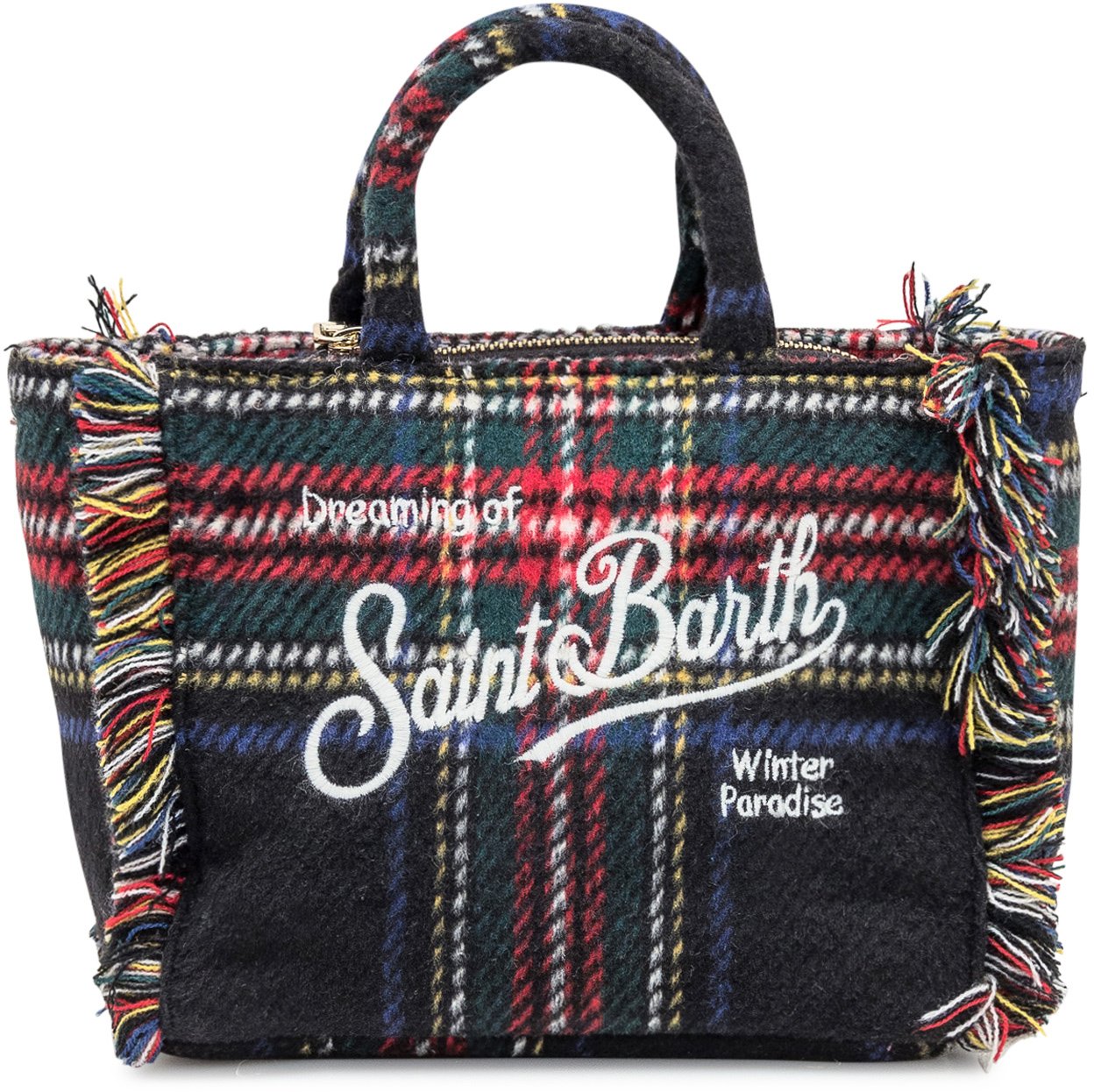 MC2 Saint Barth MC2 Saint Barth Borsa Vanity Mini Wool Tartan con Ricamo Divers