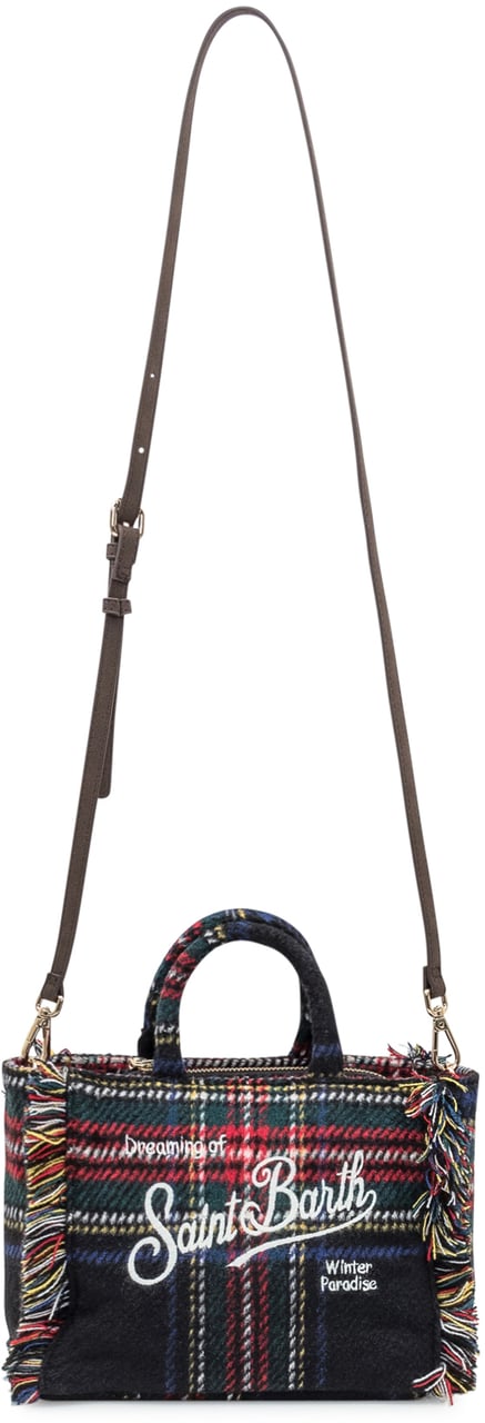 MC2 Saint Barth MC2 Saint Barth Borsa Vanity Mini Wool Tartan con Ricamo Divers