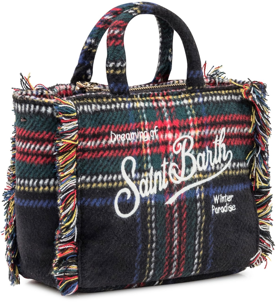 MC2 Saint Barth MC2 Saint Barth Borsa Vanity Mini Wool Tartan con Ricamo Divers