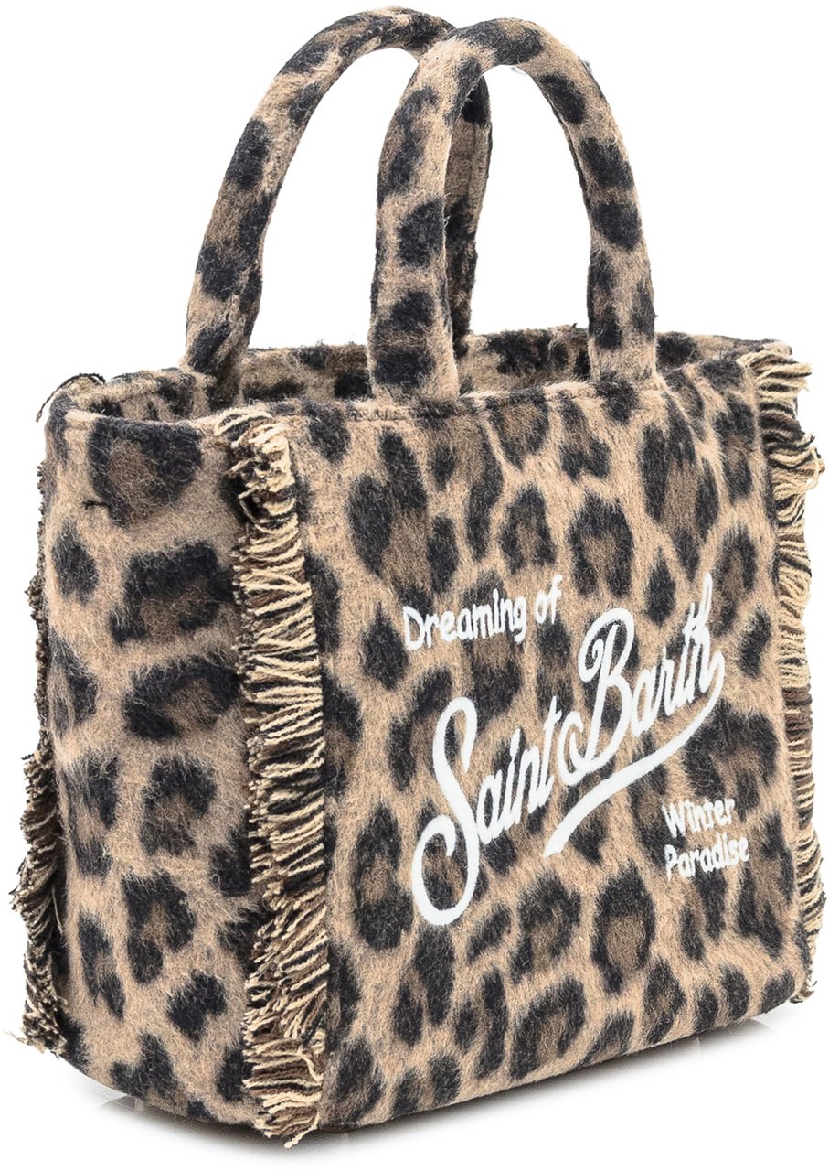 MC2 Saint Barth Borsa Vanity Mini Felt Leopard Saint Barth Bruin