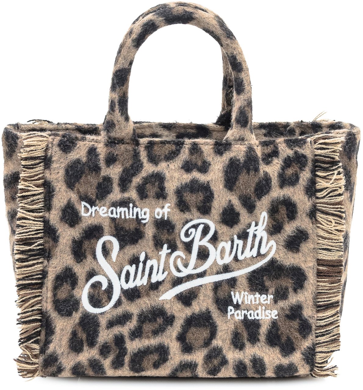 MC2 Saint Barth Borsa Vanity Mini Felt Leopard Saint Barth Bruin