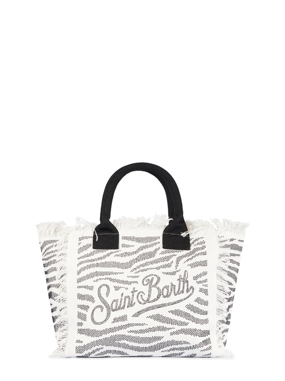 MC2 Saint Barth Zebra Print Vanity Shoulder Bag with Fringed Edges Wit