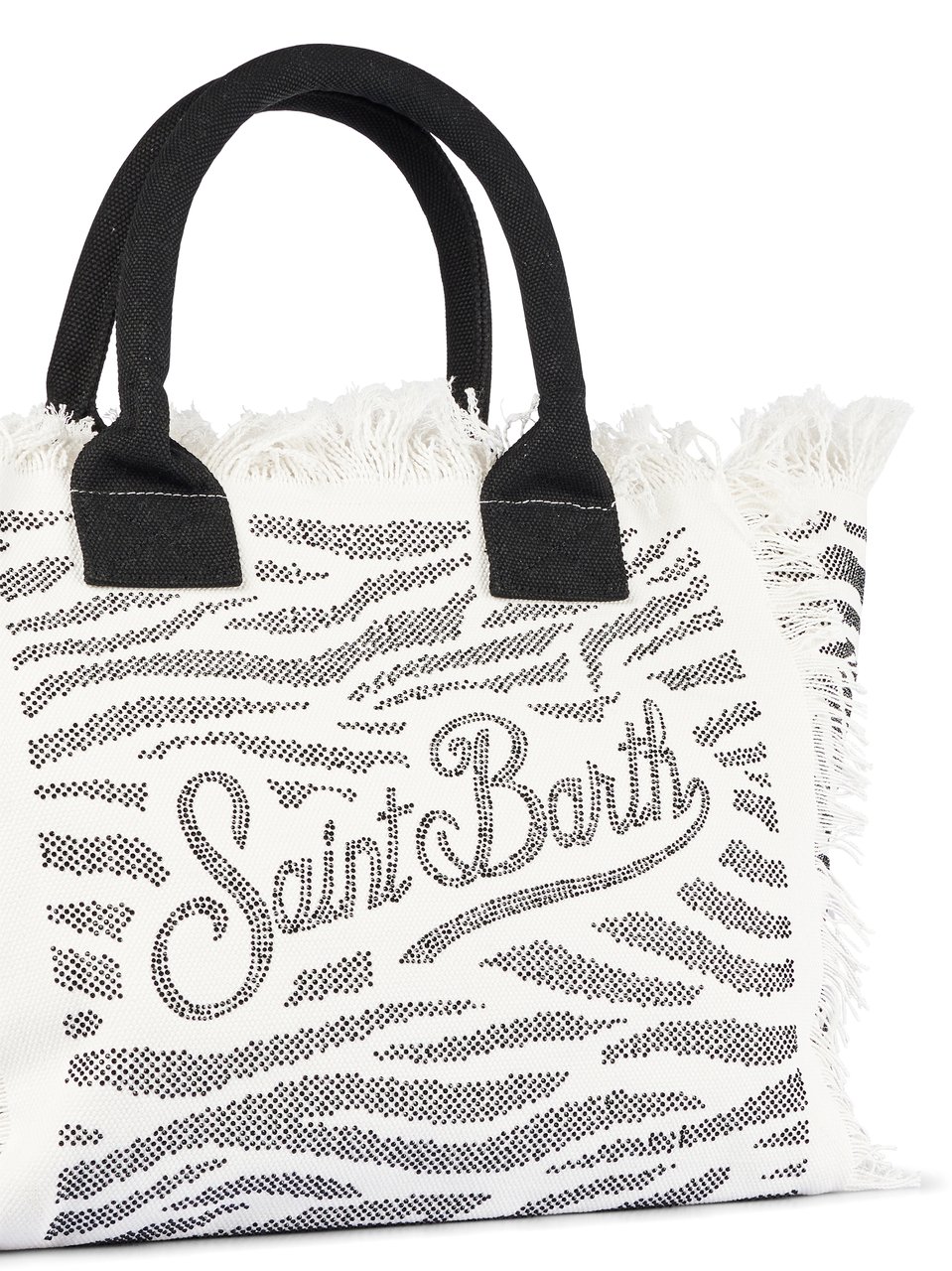 MC2 Saint Barth Zebra Print Vanity Shoulder Bag with Fringed Edges Wit