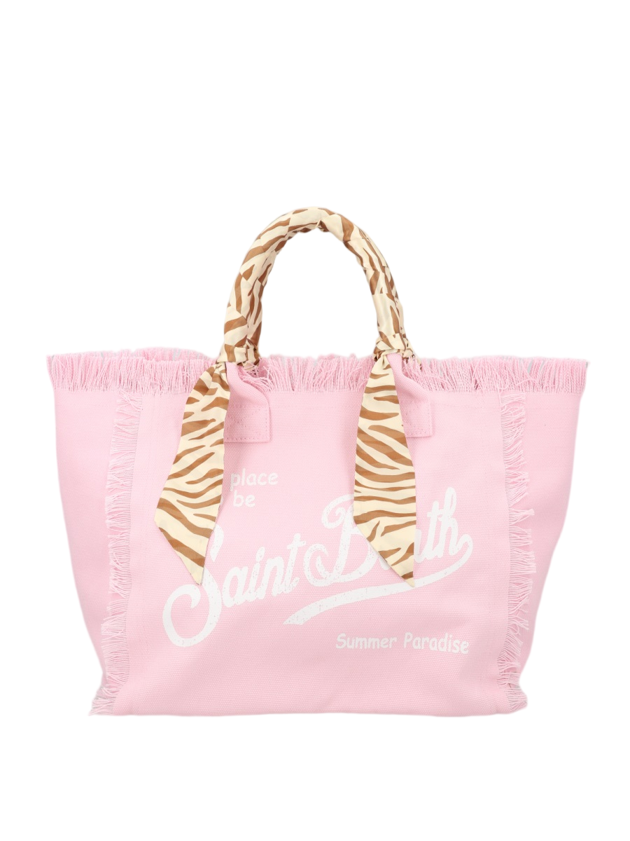 MC2 Saint Barth Pink Zebra-Print Scarf Wrapped Tote Bag Wit