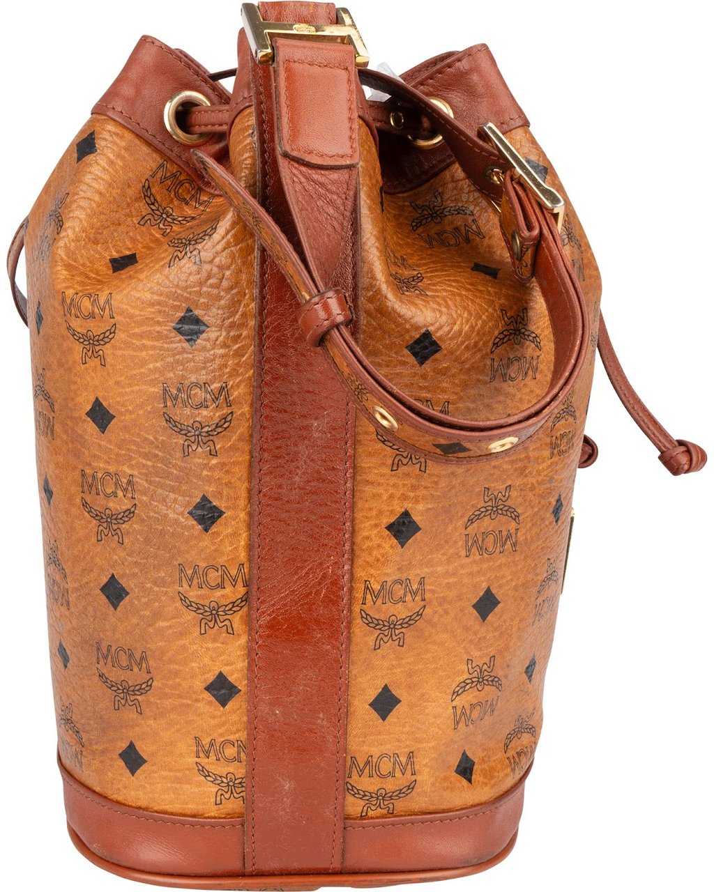 MCM MCM Monogram Visetos Bucket Crossbody Bag Bruin