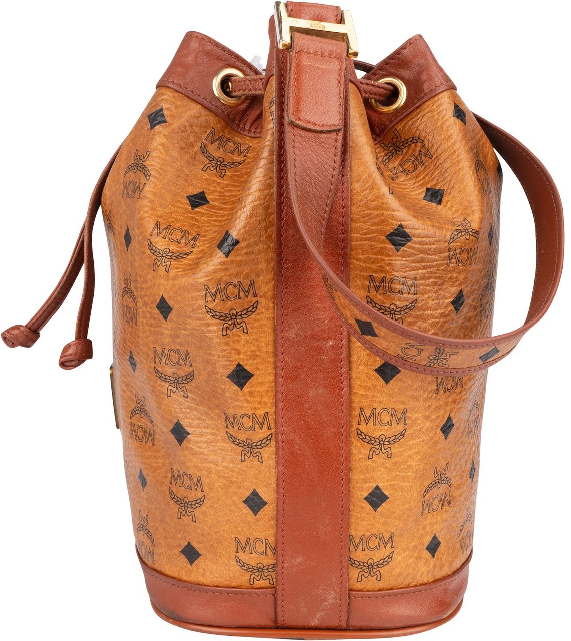 MCM MCM Monogram Visetos Bucket Crossbody Bag Bruin