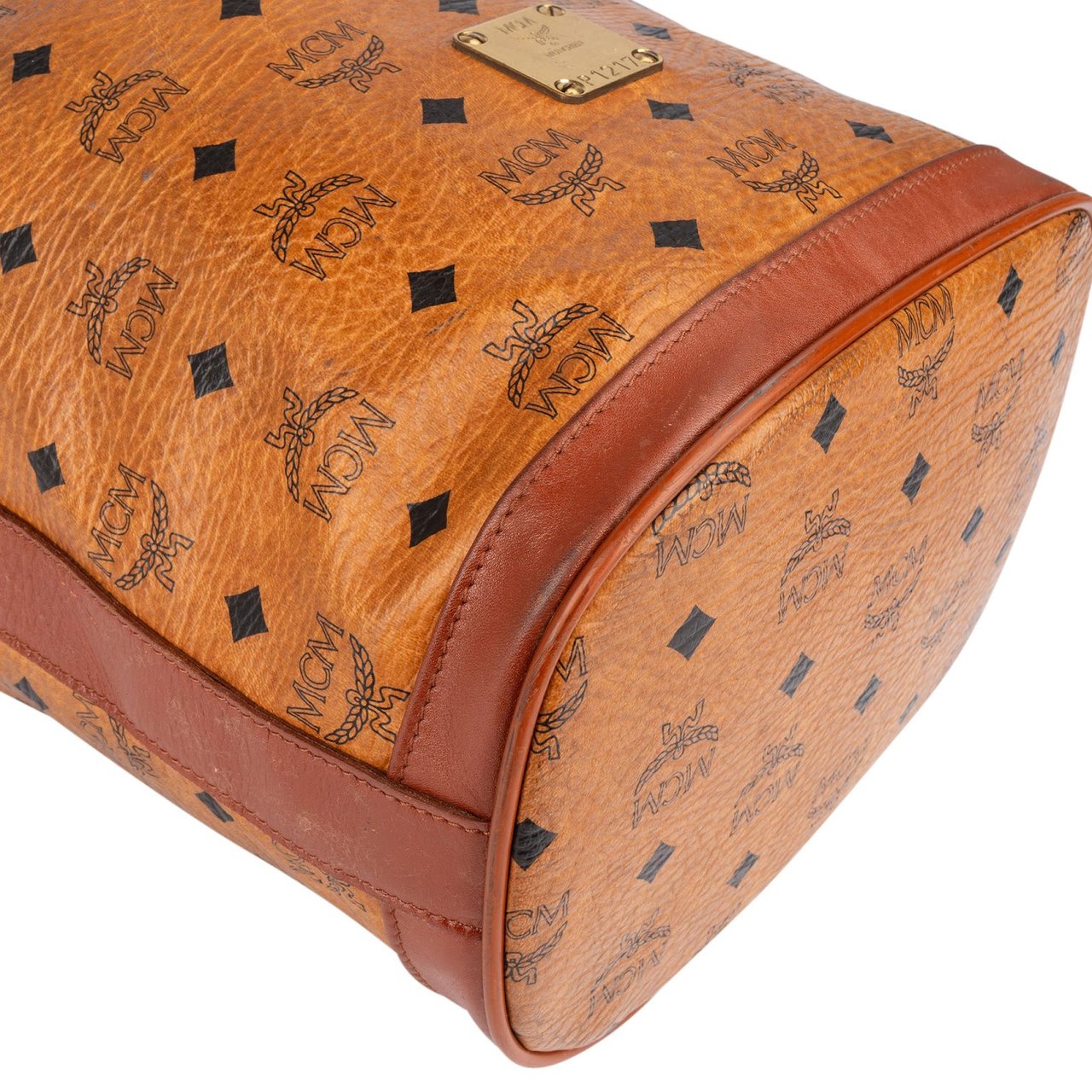 MCM MCM Monogram Visetos Bucket Crossbody Bag Bruin