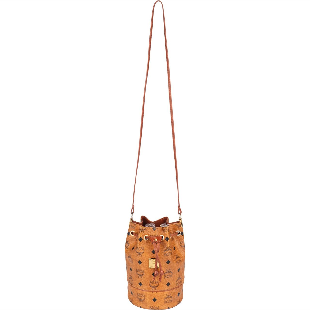 MCM MCM Monogram Visetos Mini Bucket Crossbody Bag Bruin