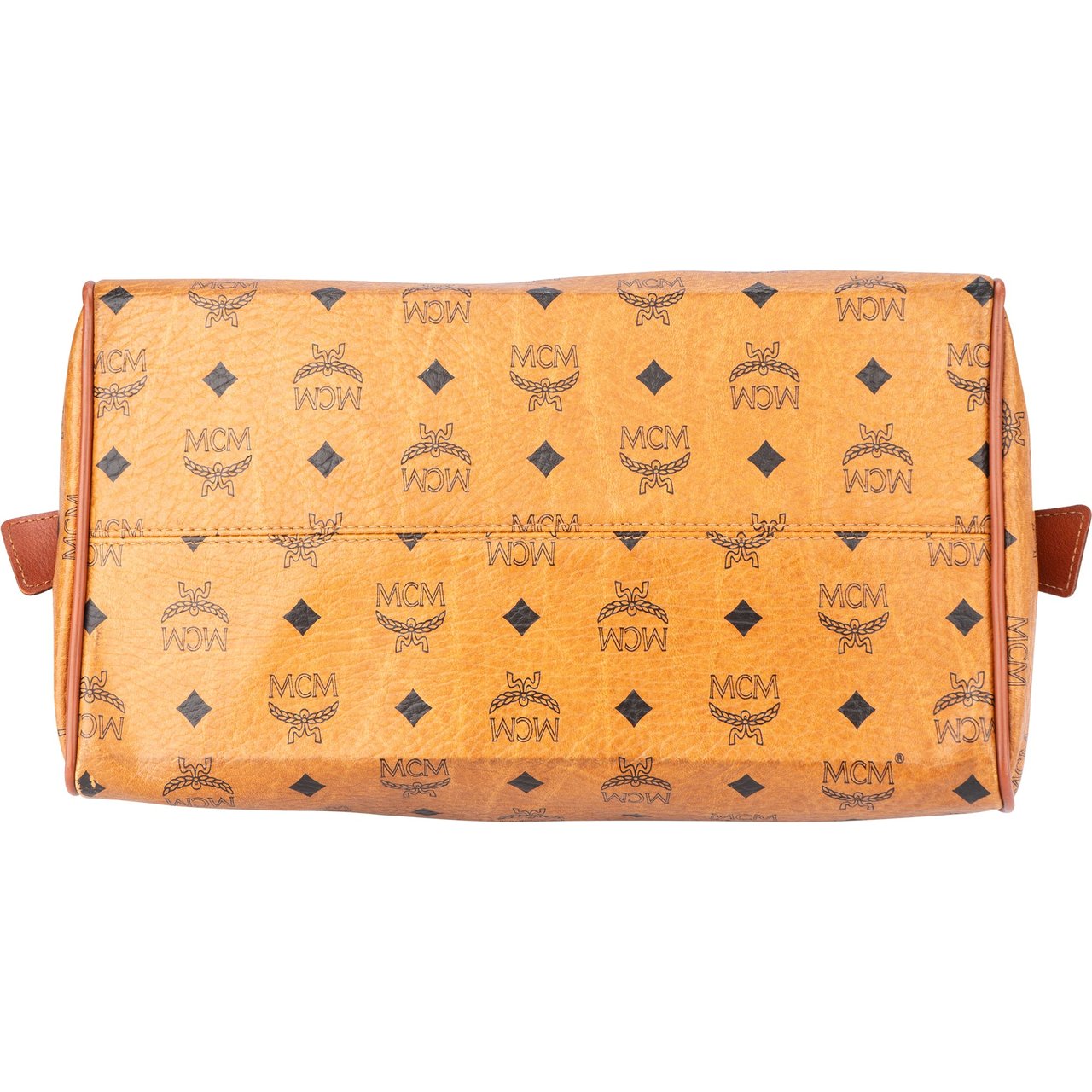 MCM MCM Visetos Monogram Boston Handbag Bruin