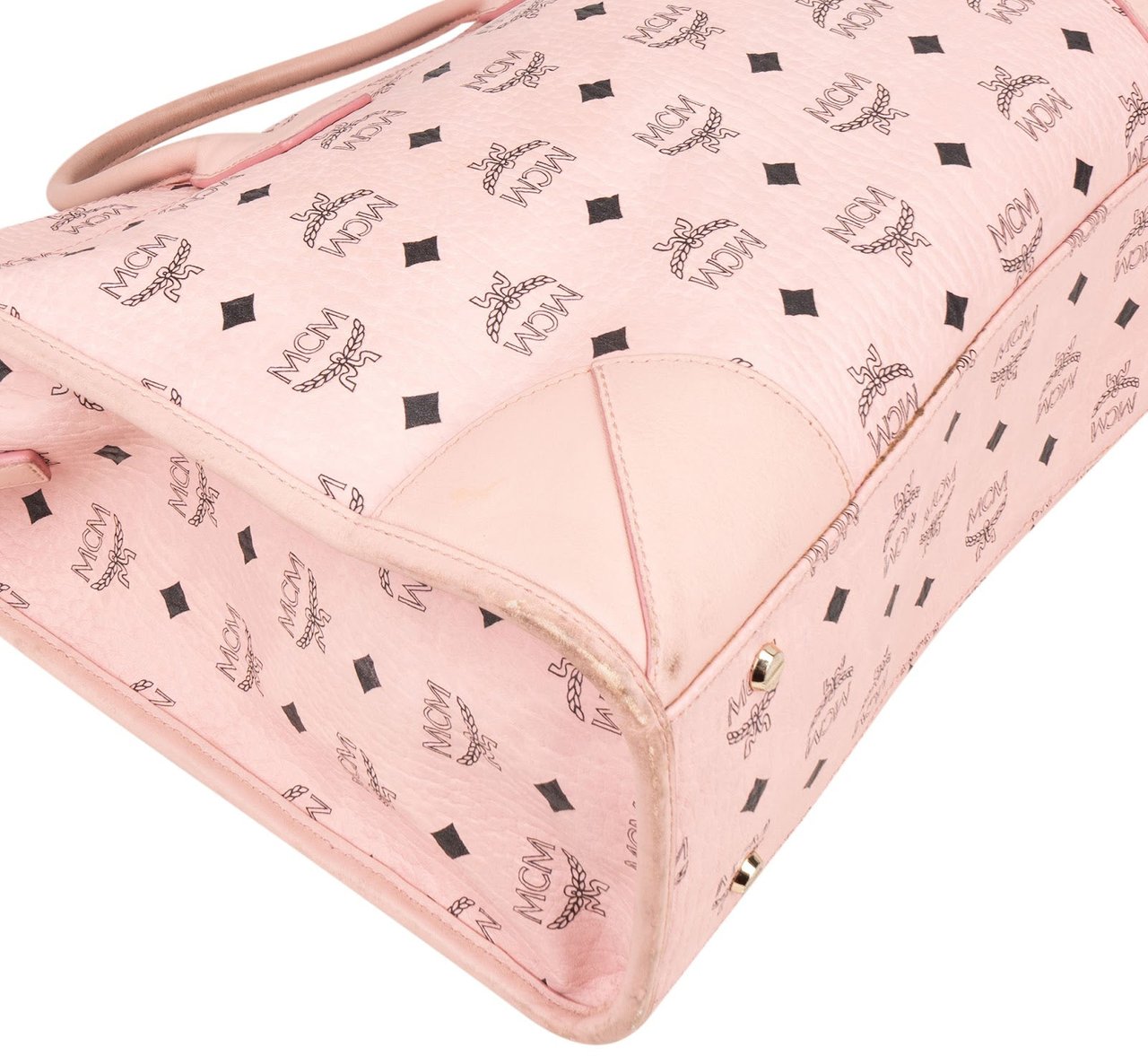 MCM Monogram Visetos Shopper Tote Bag Roze