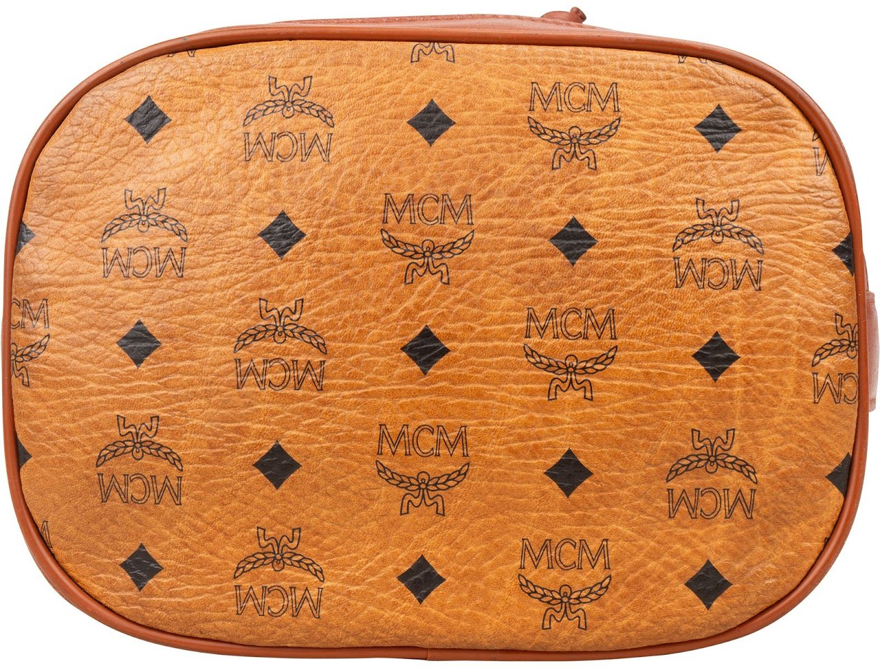MCM MCM Monogram Visetos Drawstring Bucket Crossbody Bag Bruin