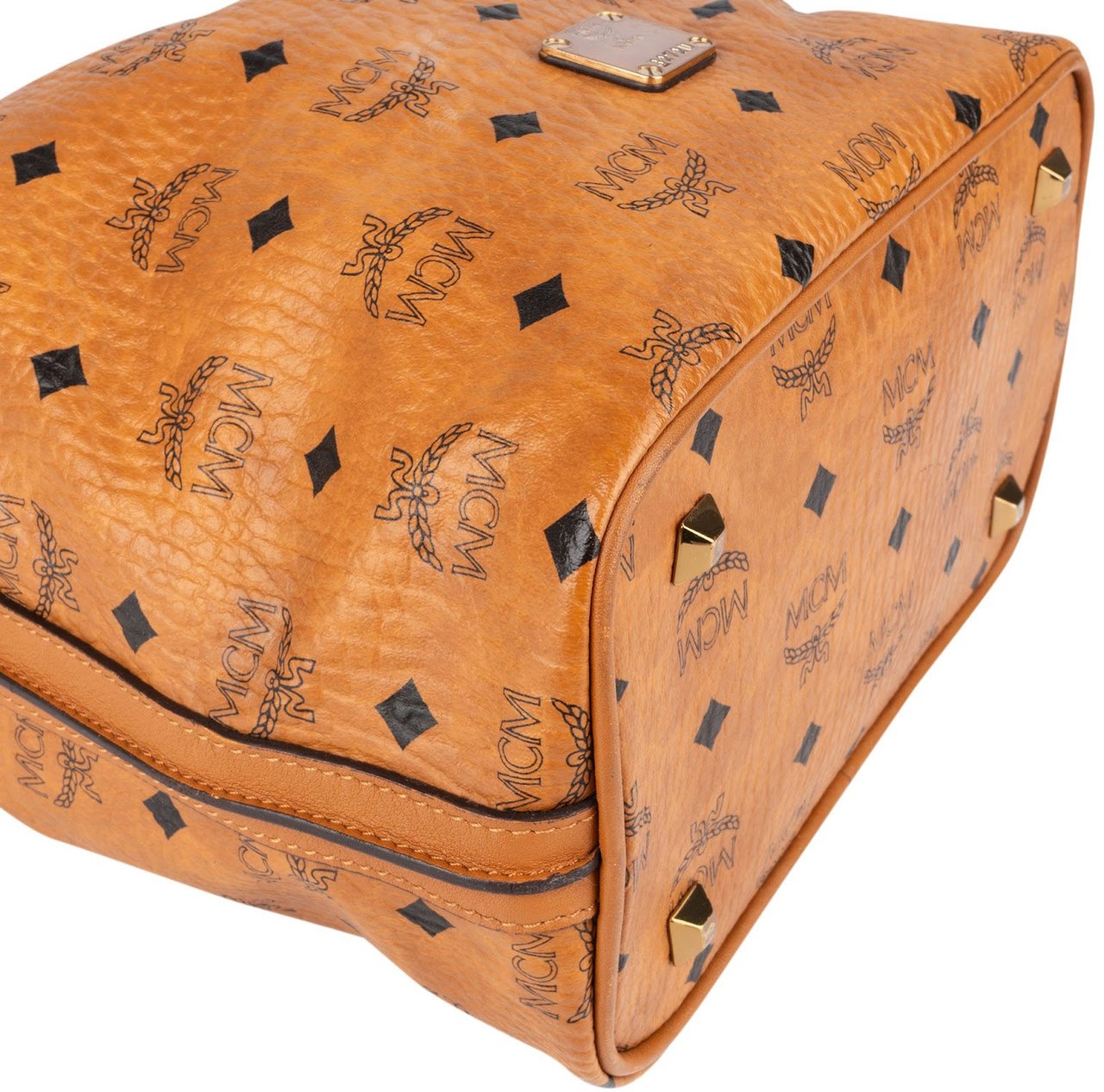 MCM MCM Monogram Visetos Drawstring Bucket Handbag Bruin