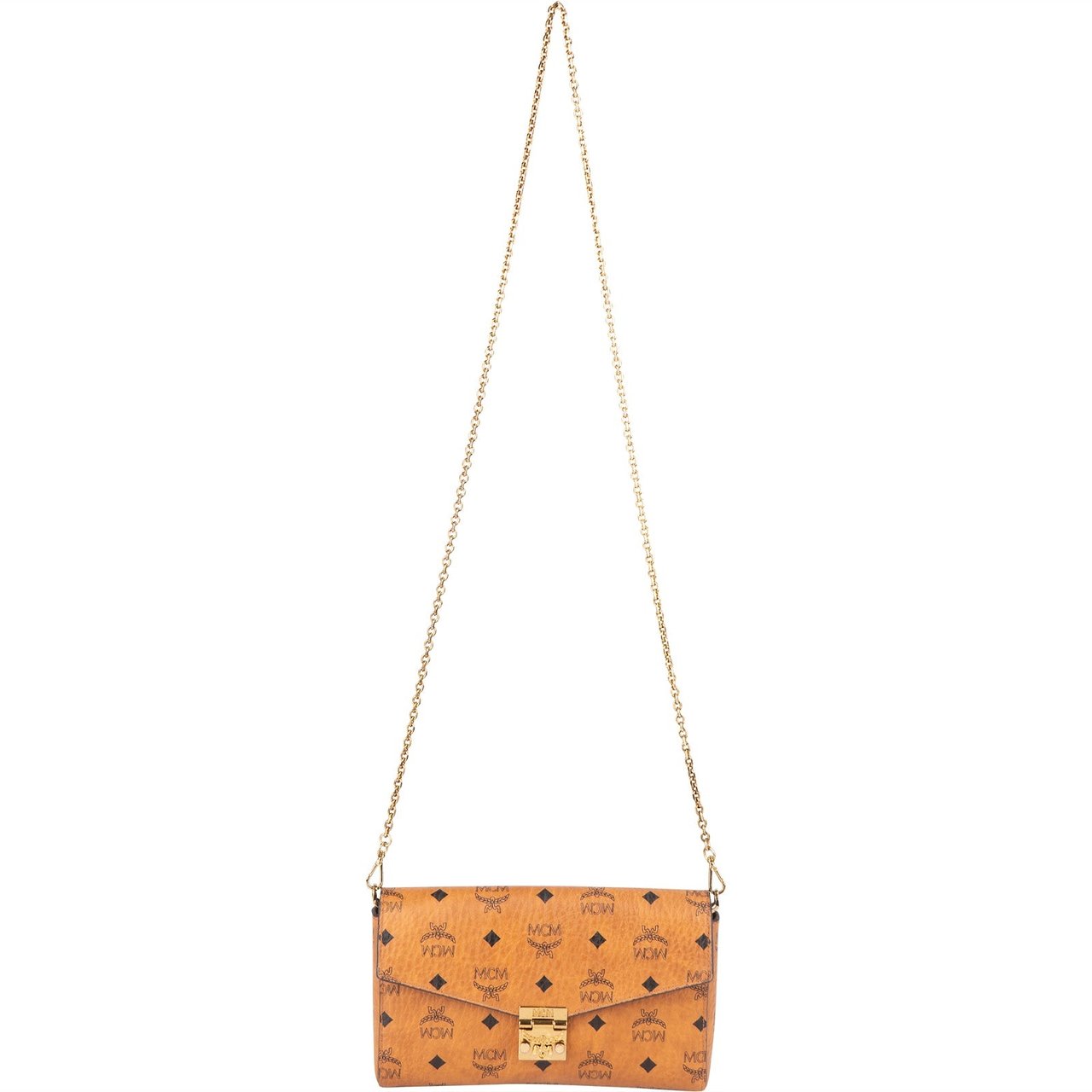 MCM MCM Monogram Visetos Tracy Wallet On Chain Crossbody Bag Bruin