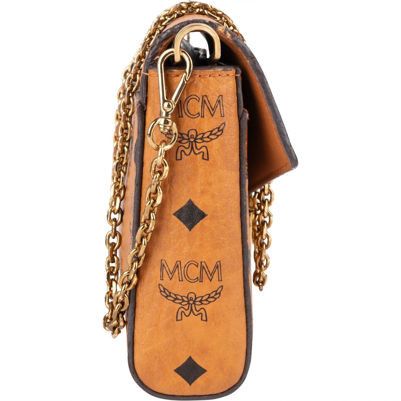 MCM MCM Monogram Visetos Tracy Wallet On Chain Crossbody Bag Bruin
