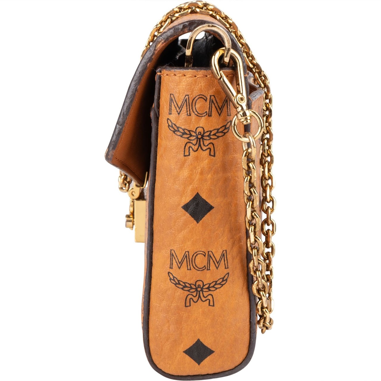 MCM MCM Monogram Visetos Tracy Wallet On Chain Crossbody Bag Bruin