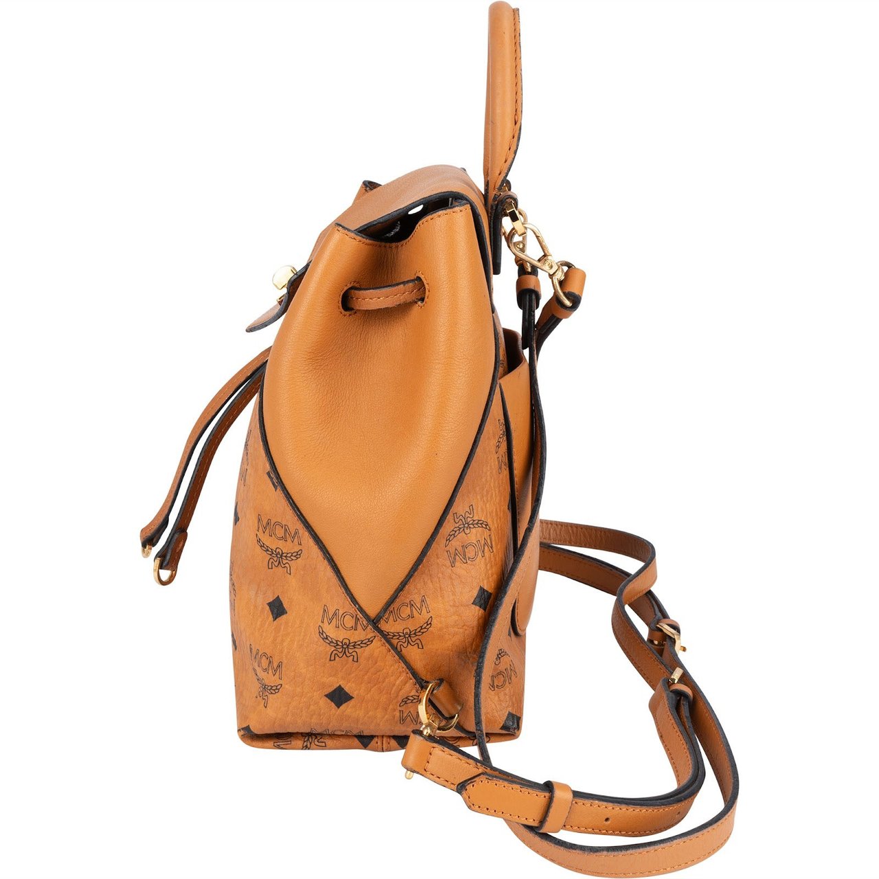 MCM MCM Monogram Visetos Leather Small Patricia Backpack Bruin