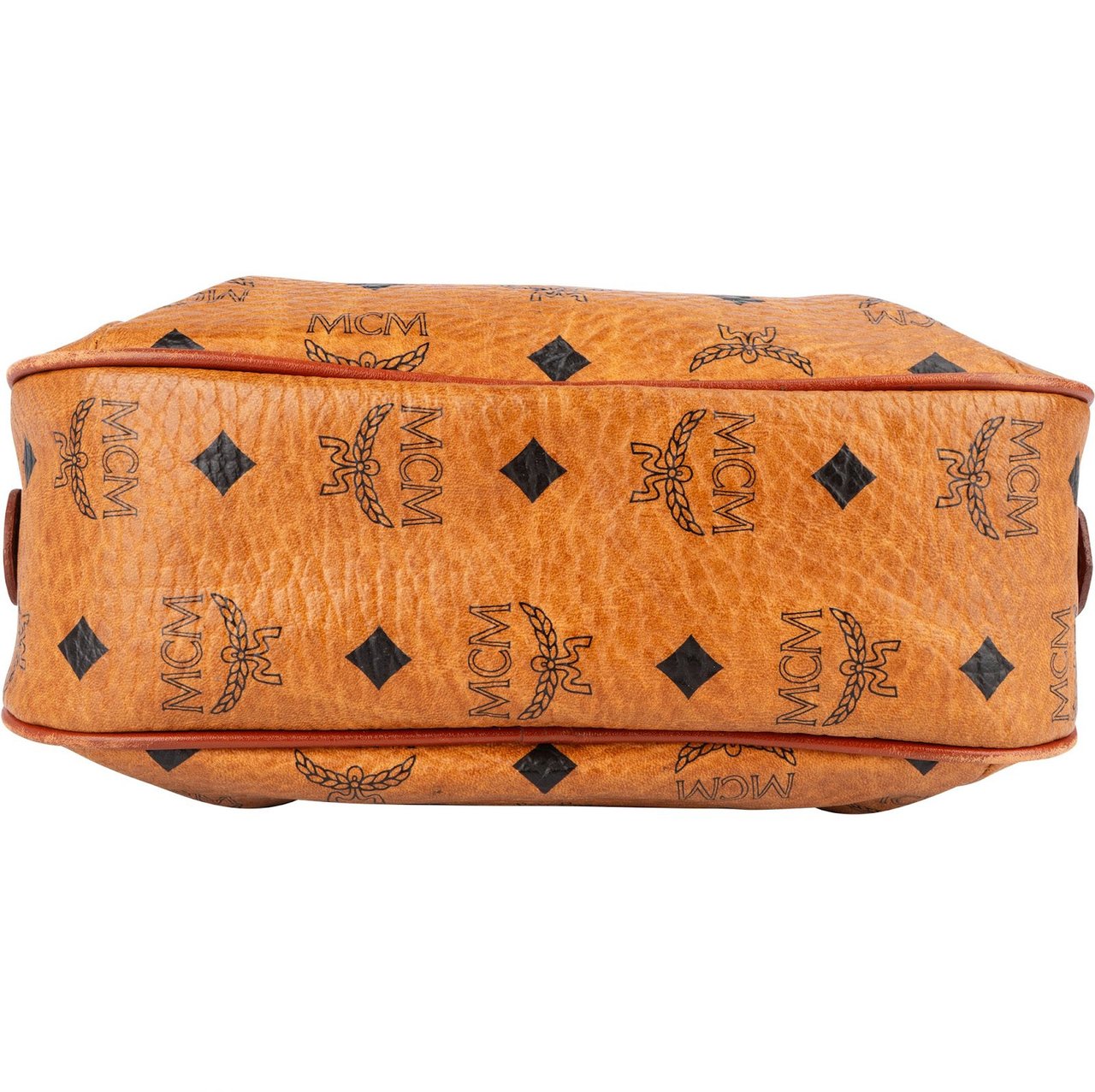 MCM MCM Monogram Visetos Mini Boston Bag Handbag Bruin