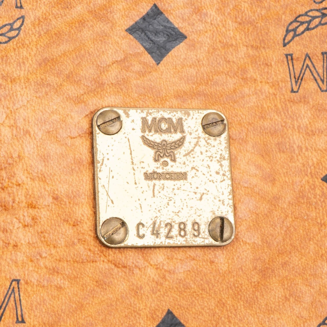 MCM MCM Monogram Visetos Boston Handbag Bruin