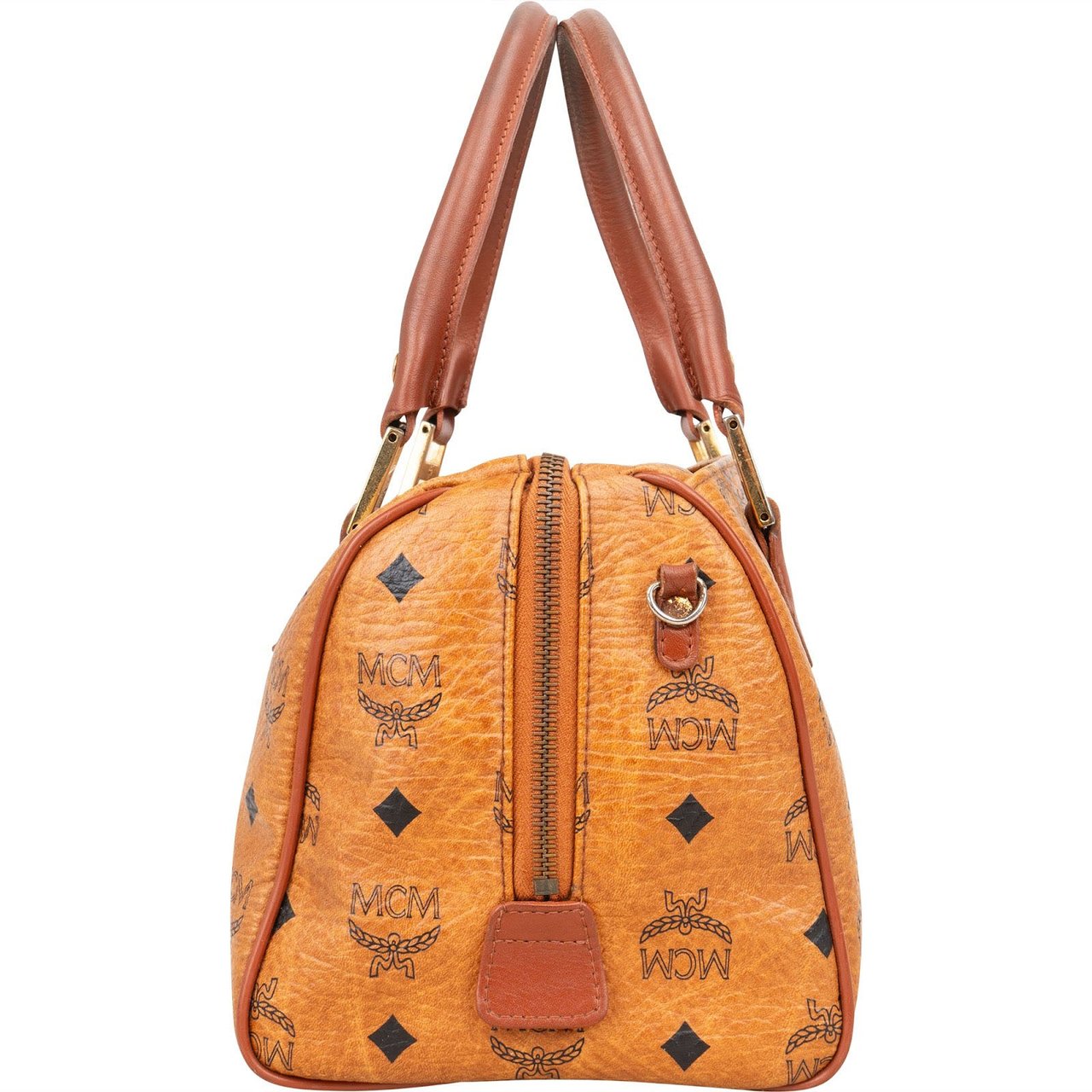 MCM MCM Monogram Visetos Boston Handbag Bruin