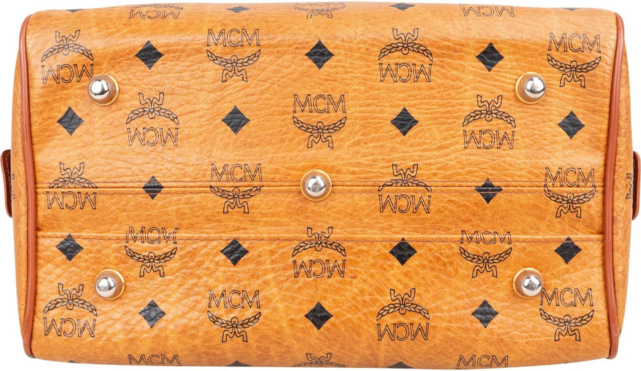 MCM MCM Monogram Visetos Boston Handbag Bruin