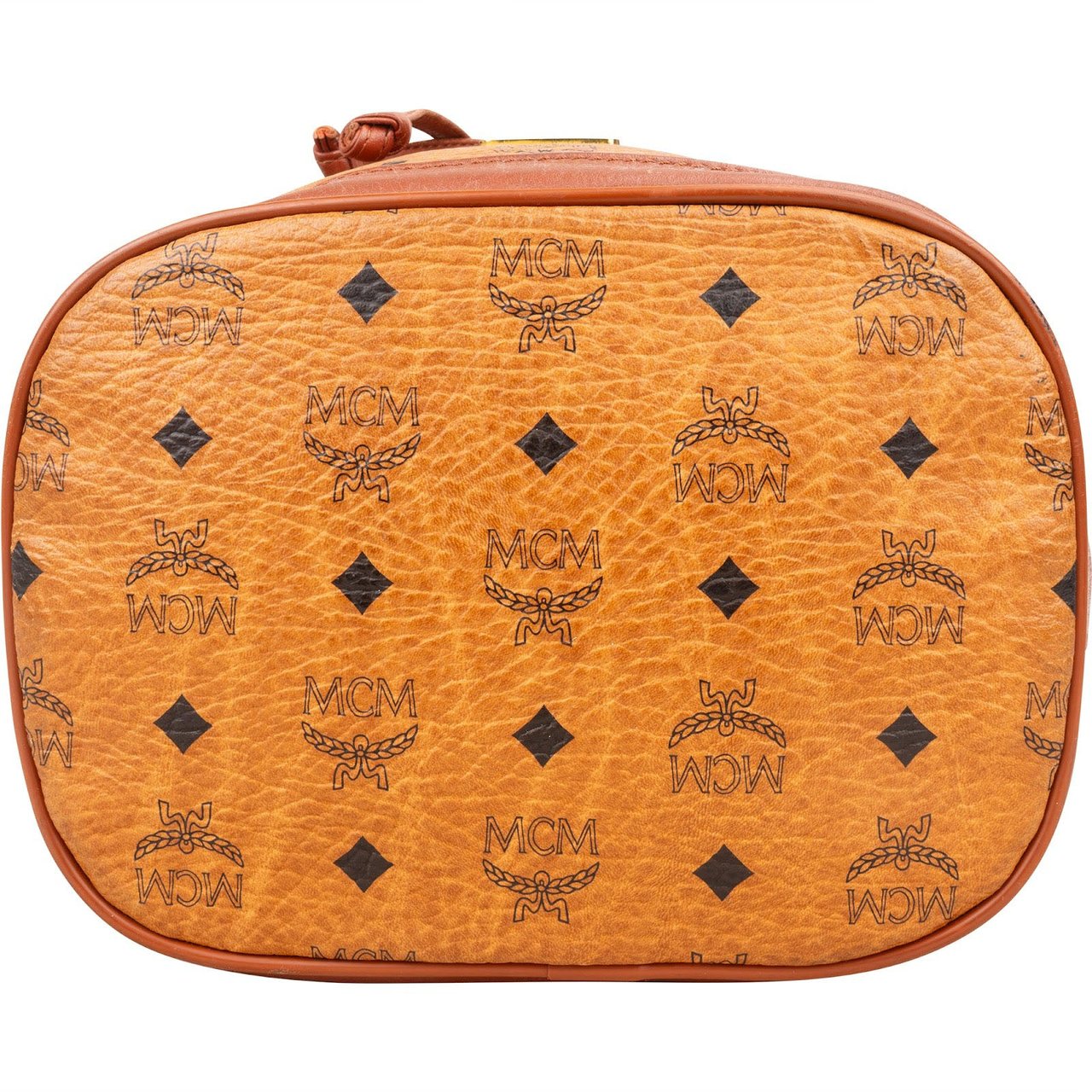 MCM MCM Monogram Visetos Drawstring Bucket Crossbody Bag Bruin