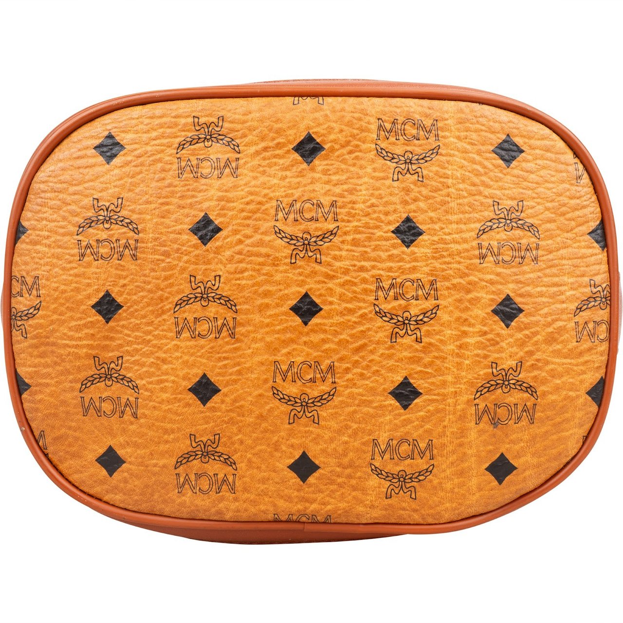 MCM MCM Monogram Visetos Drawstring Bucket Crossbody Bag Bruin