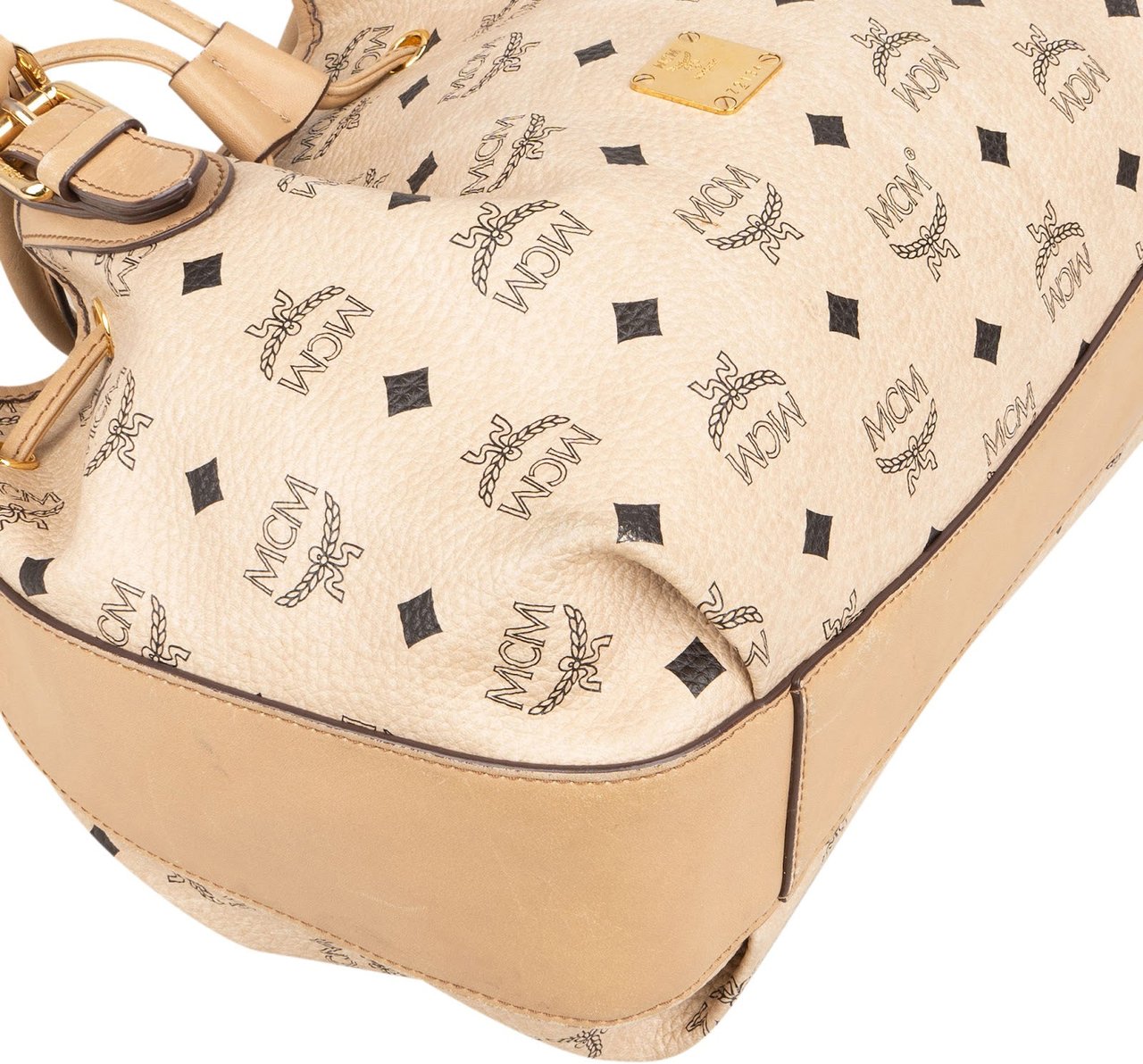 MCM MCM Monogram Visetos Drawstring Handbag Beige