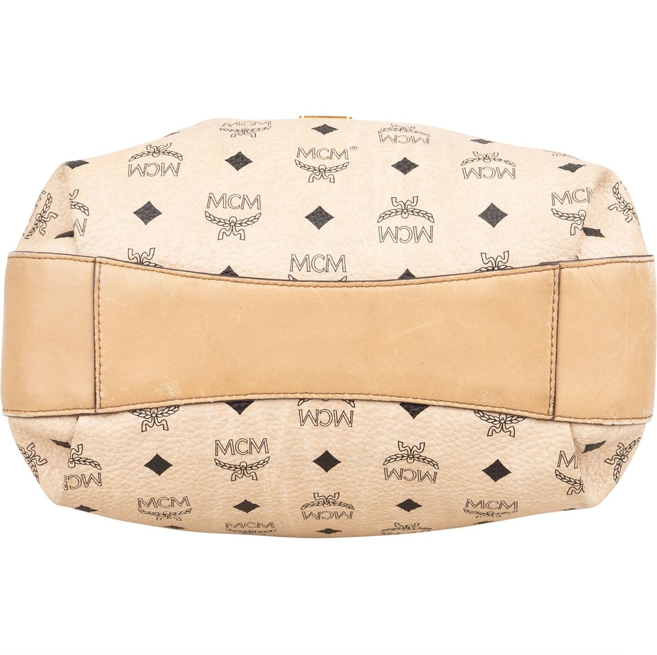 MCM MCM Monogram Visetos Drawstring Handbag Beige