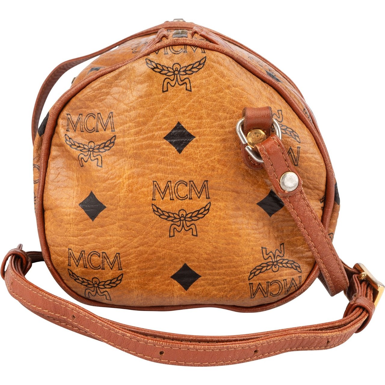 MCM MCM Monogram Visetos Cylinder Crossbody Bag Bruin