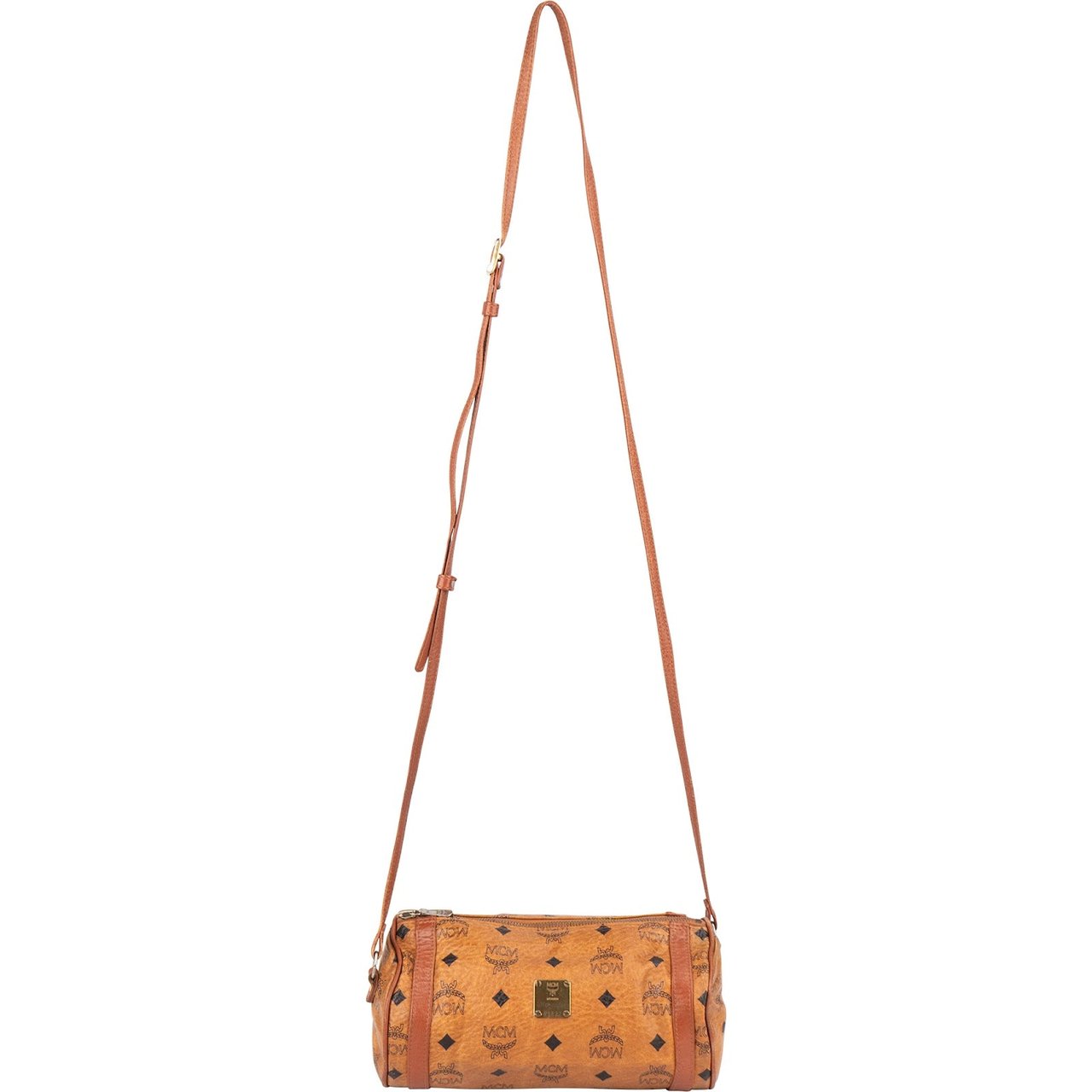 MCM MCM Monogram Visetos Cylinder Crossbody Bag Bruin