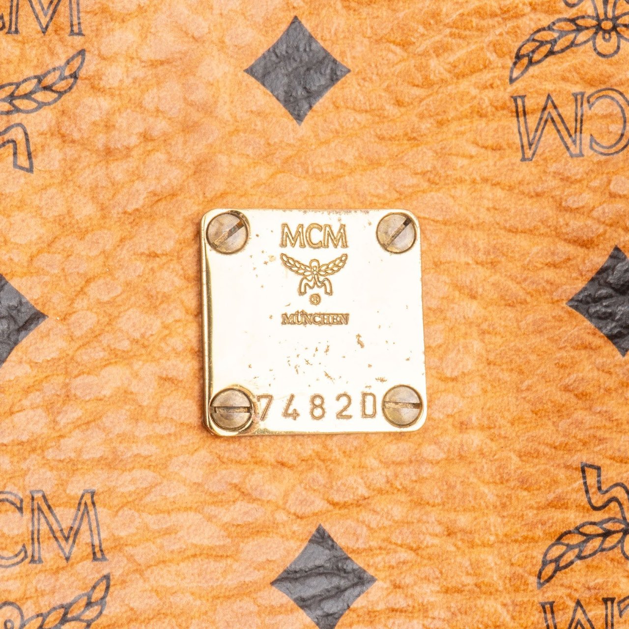 MCM MCM Monogram Visetos Boston Handbag Bruin