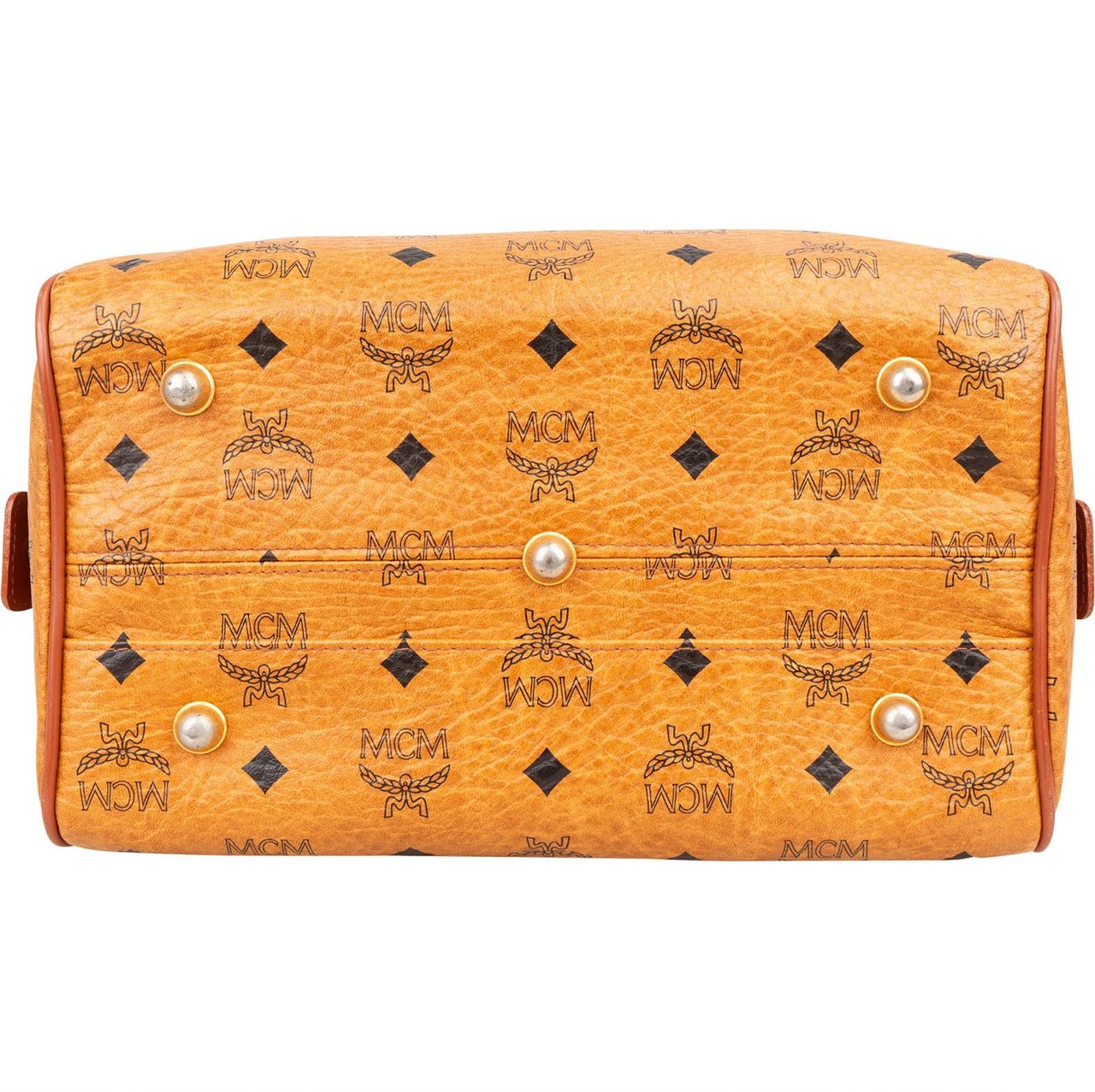 MCM MCM Monogram Visetos Boston Handbag Bruin