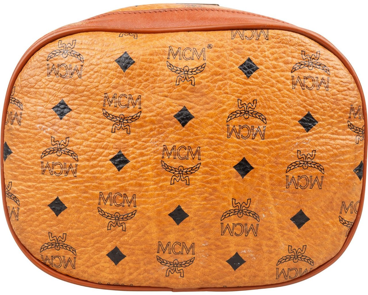 MCM MCM Monogram Visetos Drawstring Bucket Crossbody Bag Bruin