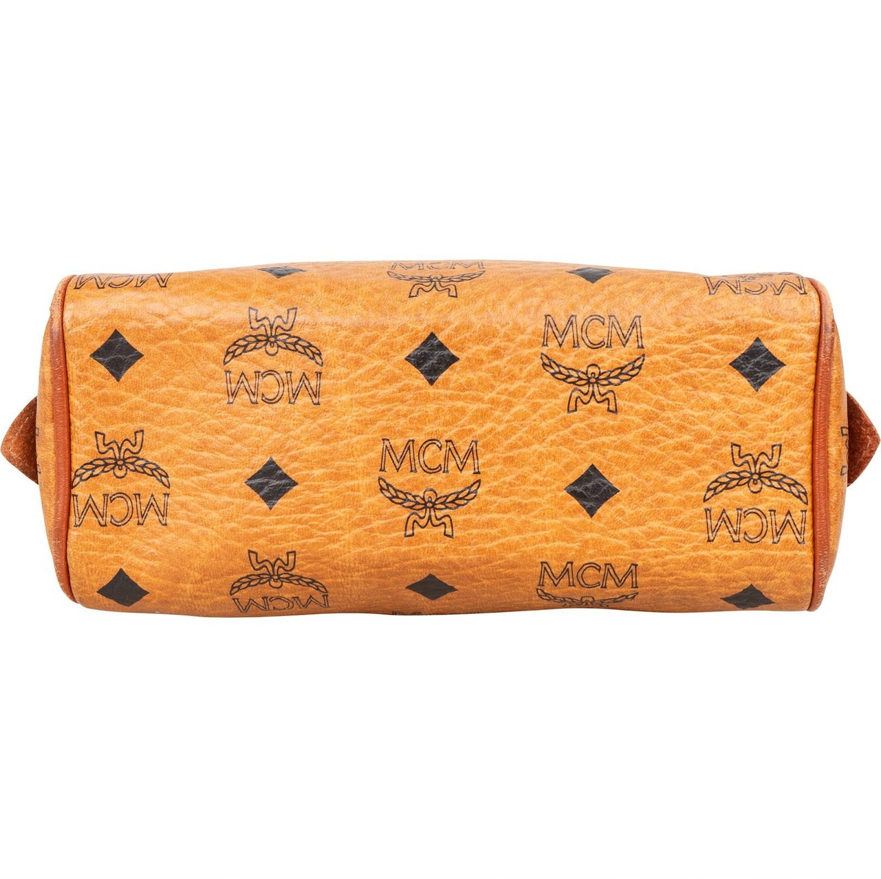 MCM MCM Monogram Visetos Mini Boston Handbag Bruin
