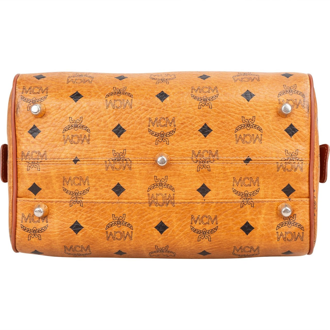 MCM MCM Monogram Visetos Boston Handbag Bruin