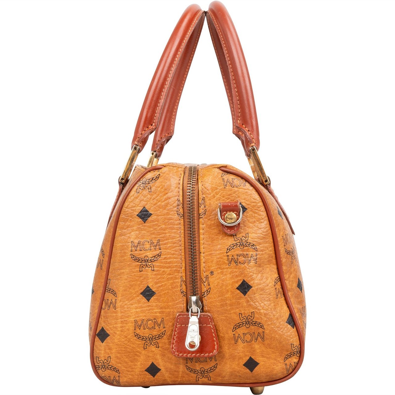 MCM MCM Monogram Visetos Boston Handbag Bruin