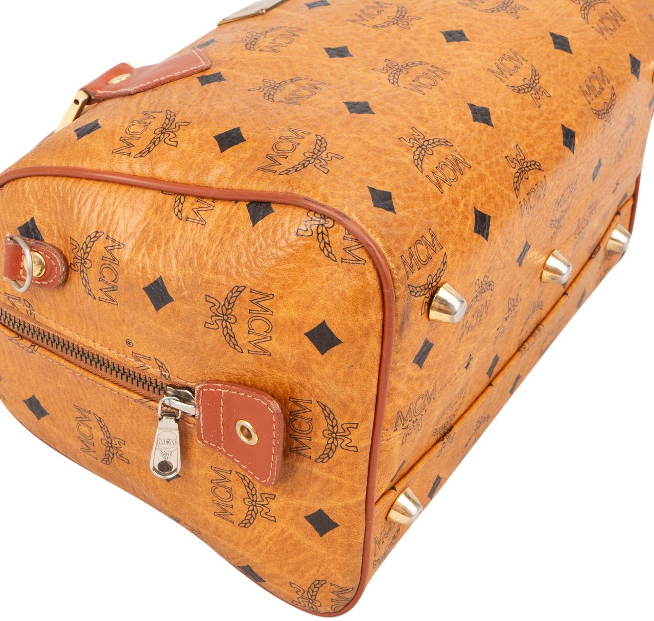 MCM MCM Monogram Visetos Boston Handbag Bruin