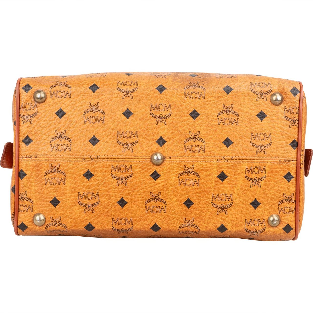 MCM MCM Monogram Visetos Boston Handbag Bruin