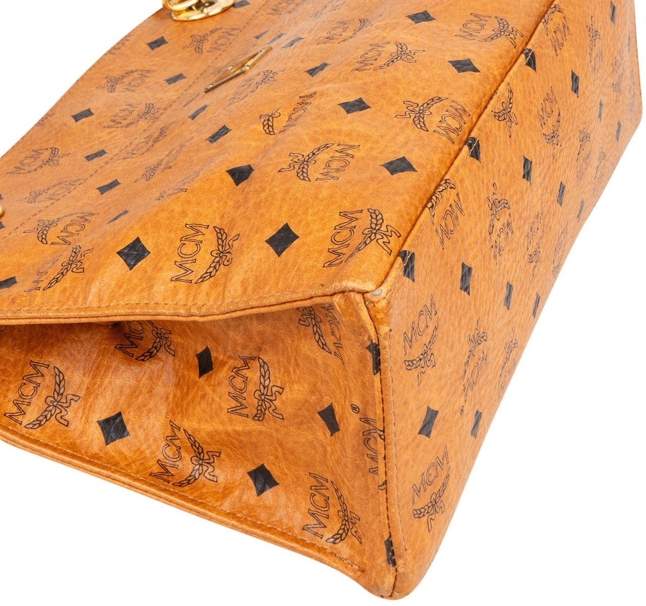 MCM MCM Monogram Visetos Chain Tote Shoulder Bag Bruin