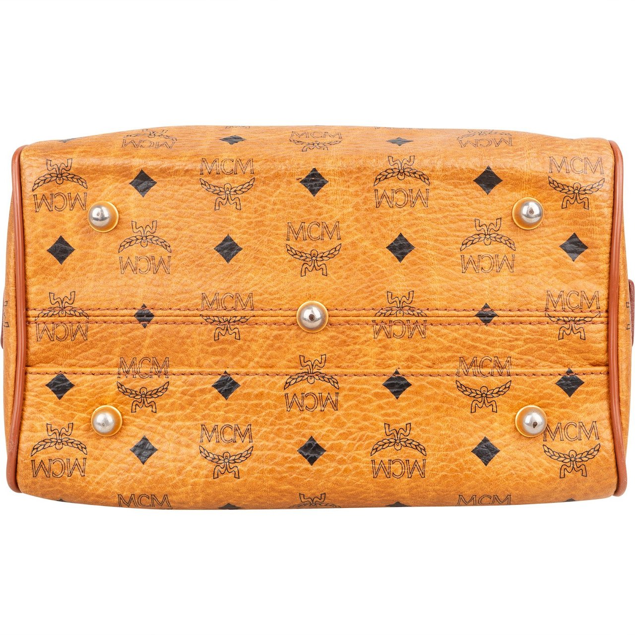 MCM MCM Monogram Visetos Boston Handbag Bruin