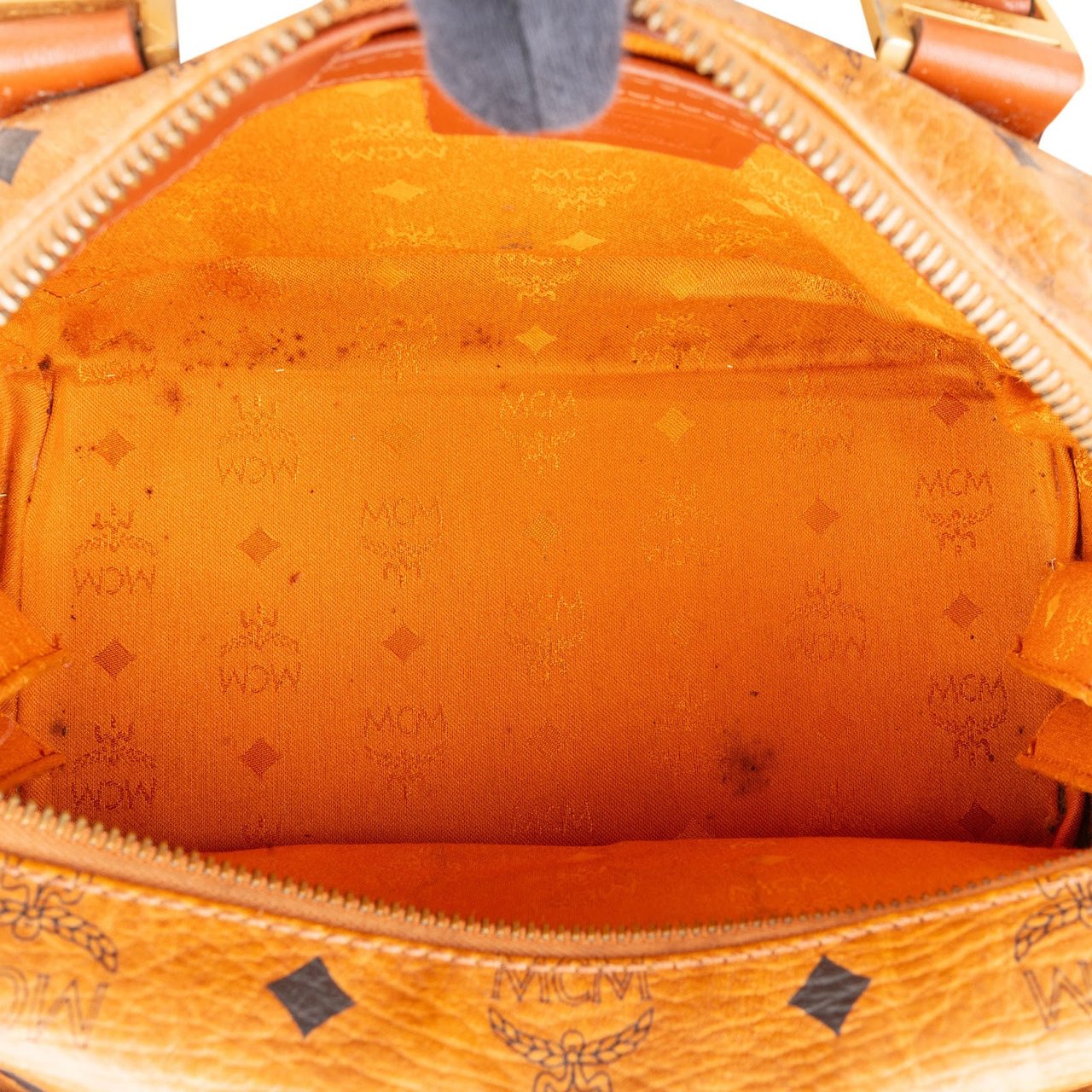 MCM MCM Monogram Visetos Boston Handbag Bruin