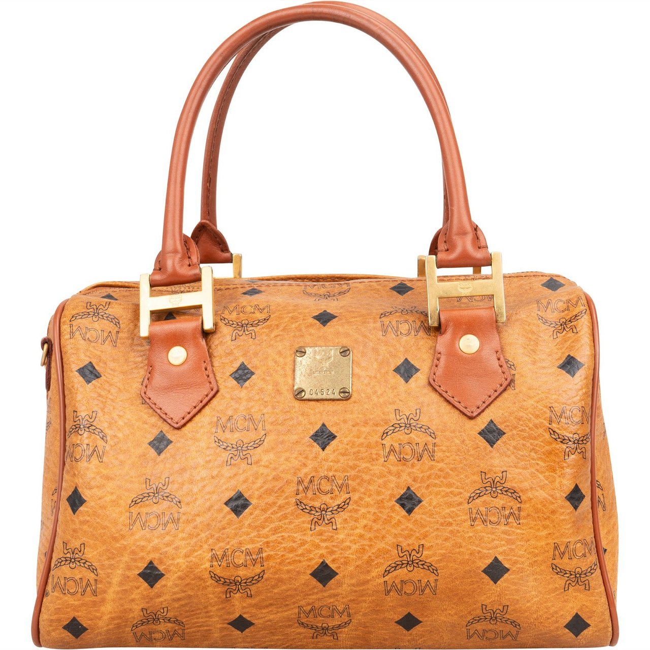 MCM MCM Monogram Visetos Boston Handbag Bruin