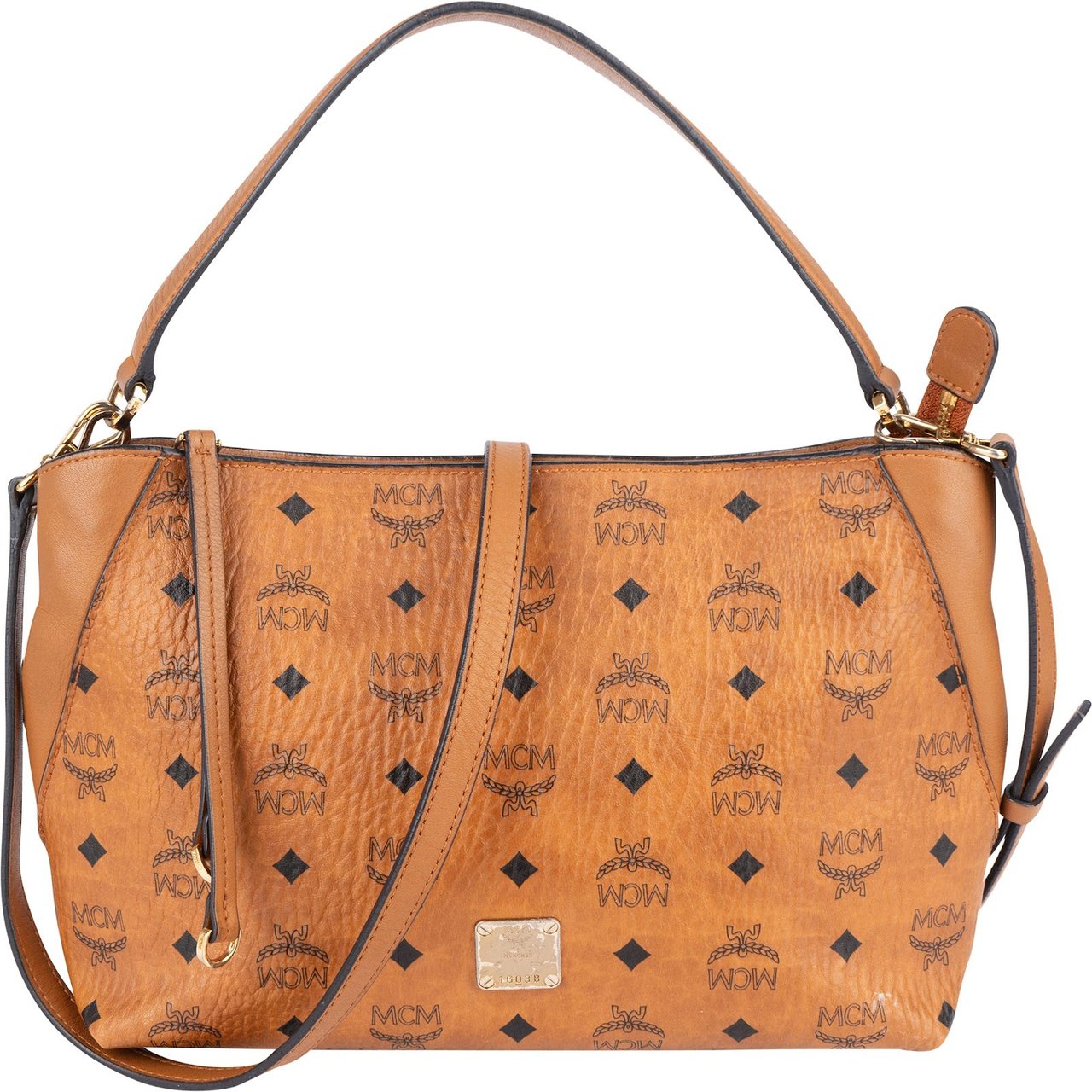 MCM Monogram Visetos Klara Shoulder Bag Bruin