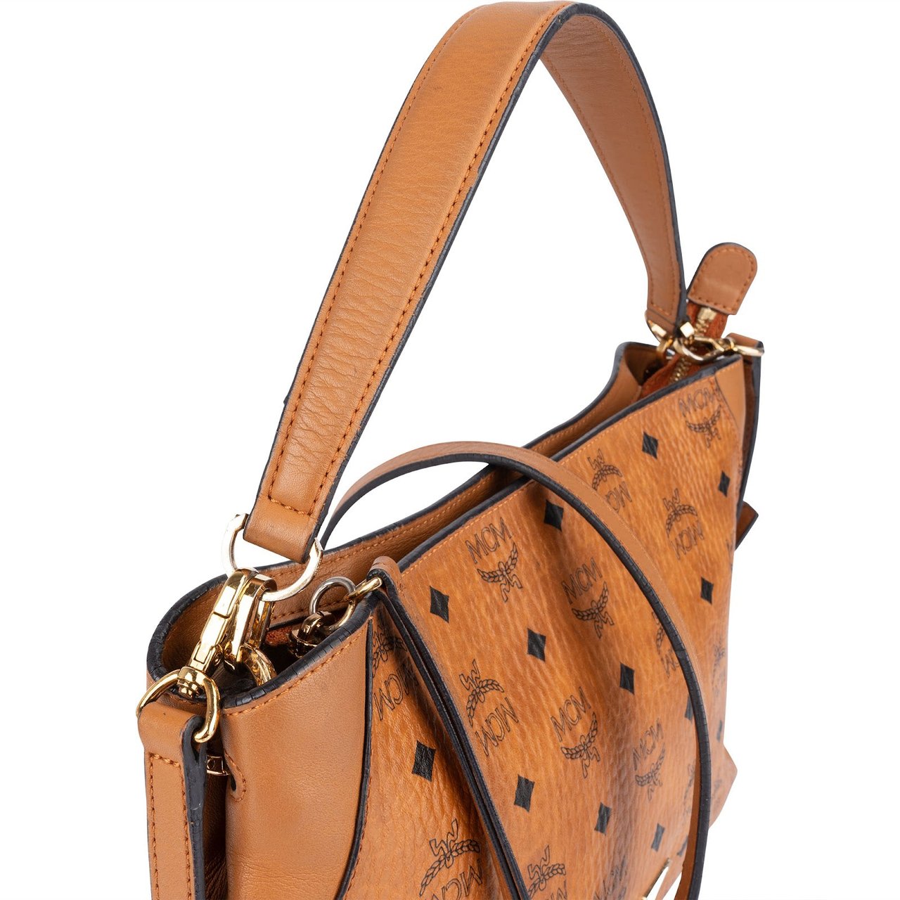 MCM Monogram Visetos Klara Shoulder Bag Bruin