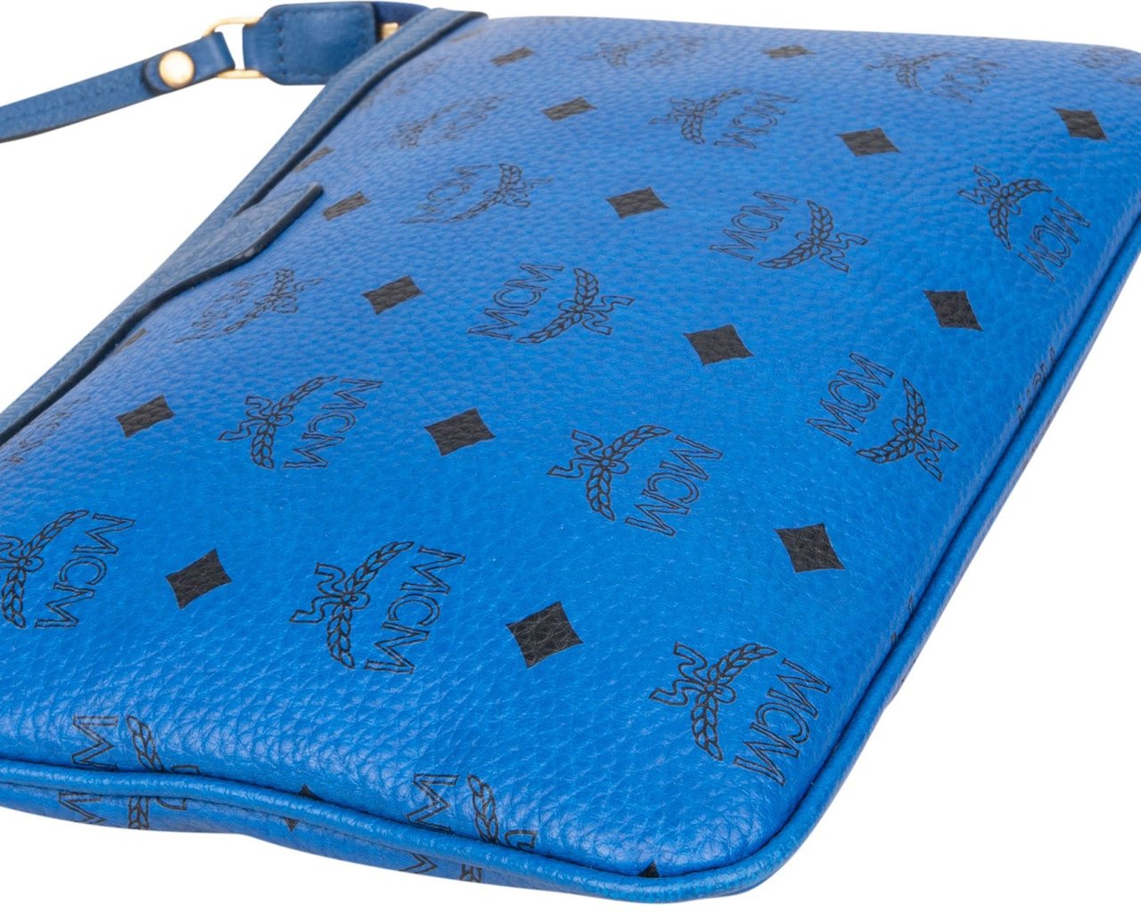 MCM MCM Monogram Visetos Blue Liz Clutch Shoulder Bag Blauw