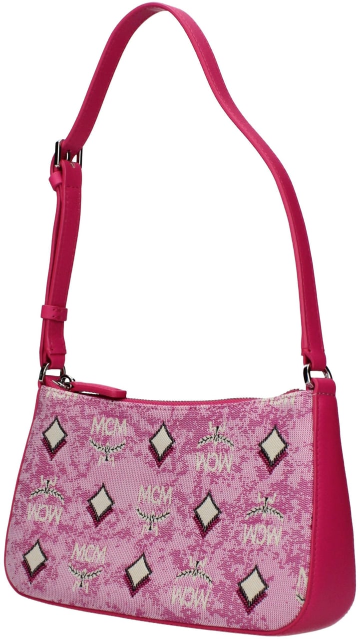MCM MCM Pink Fabric Crossbody Bag Roze