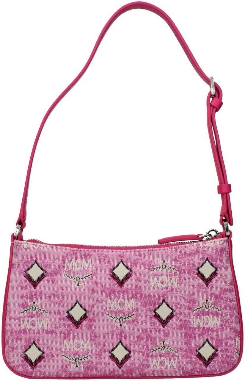 MCM MCM Pink Fabric Crossbody Bag Roze