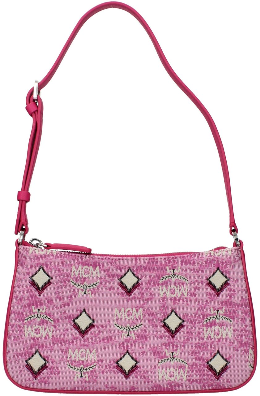 MCM MCM Pink Fabric Crossbody Bag Roze