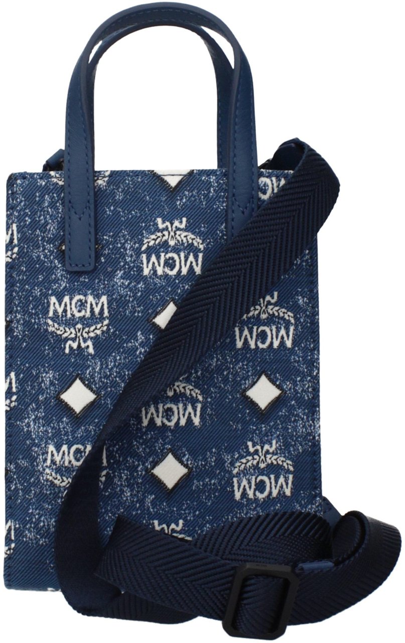 MCM MCM Blue Fabric Handbag Blauw