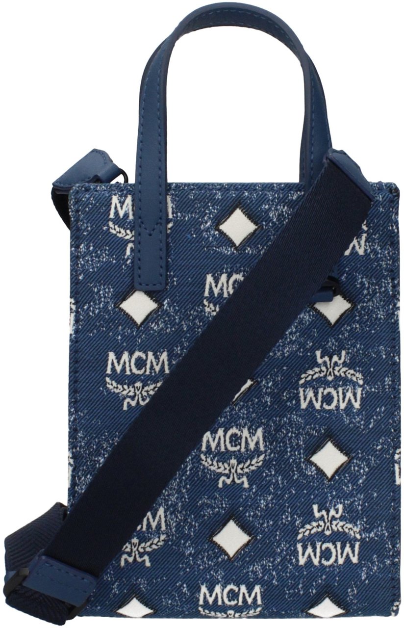 MCM MCM Blue Fabric Handbag Blauw